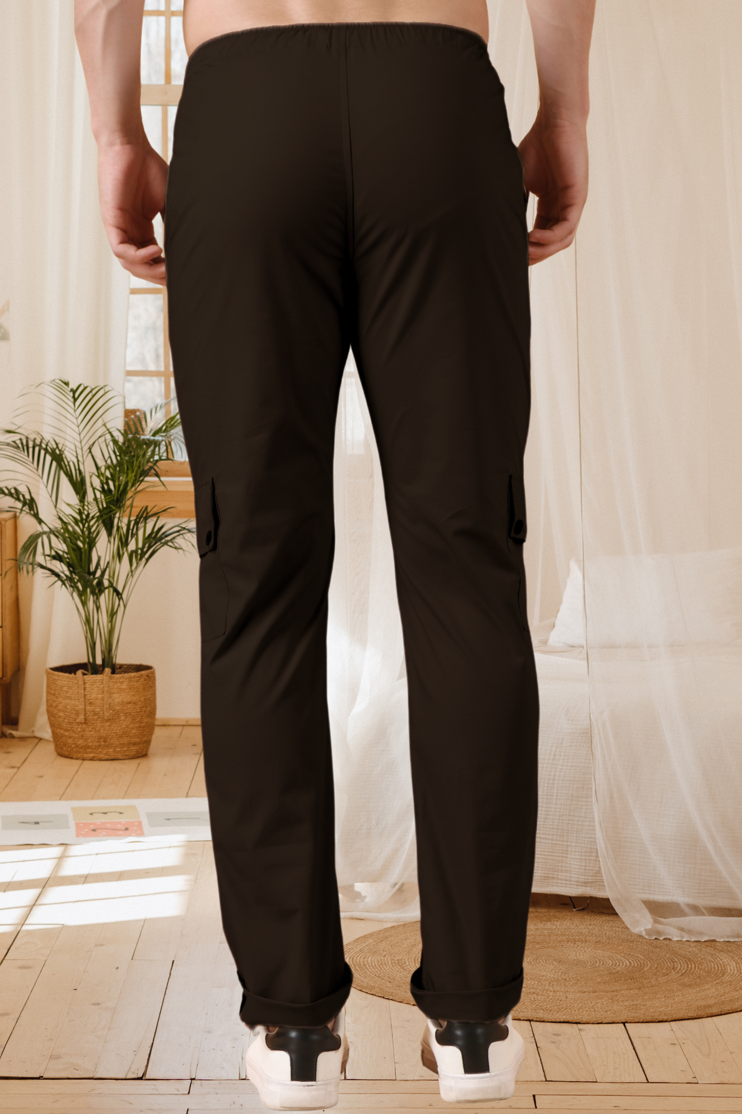 Buy Plus Size Brown Cotton Cargo At Apella | Sizes XS to 10 XL | India | Free Delivery | Customized