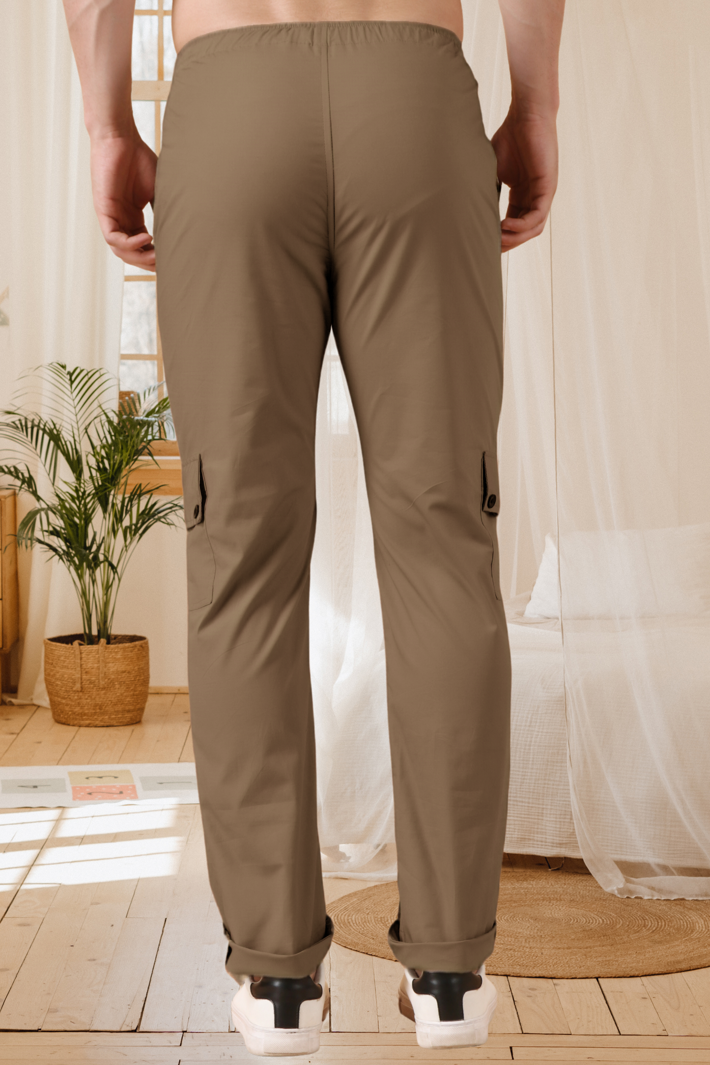 Brown Wood Cotton Cargo