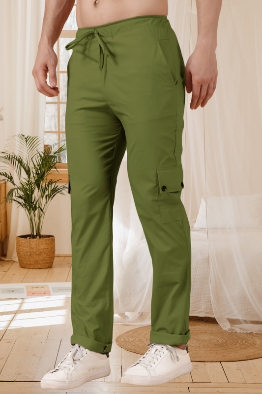 Mehandi Solid Cotton Cargo