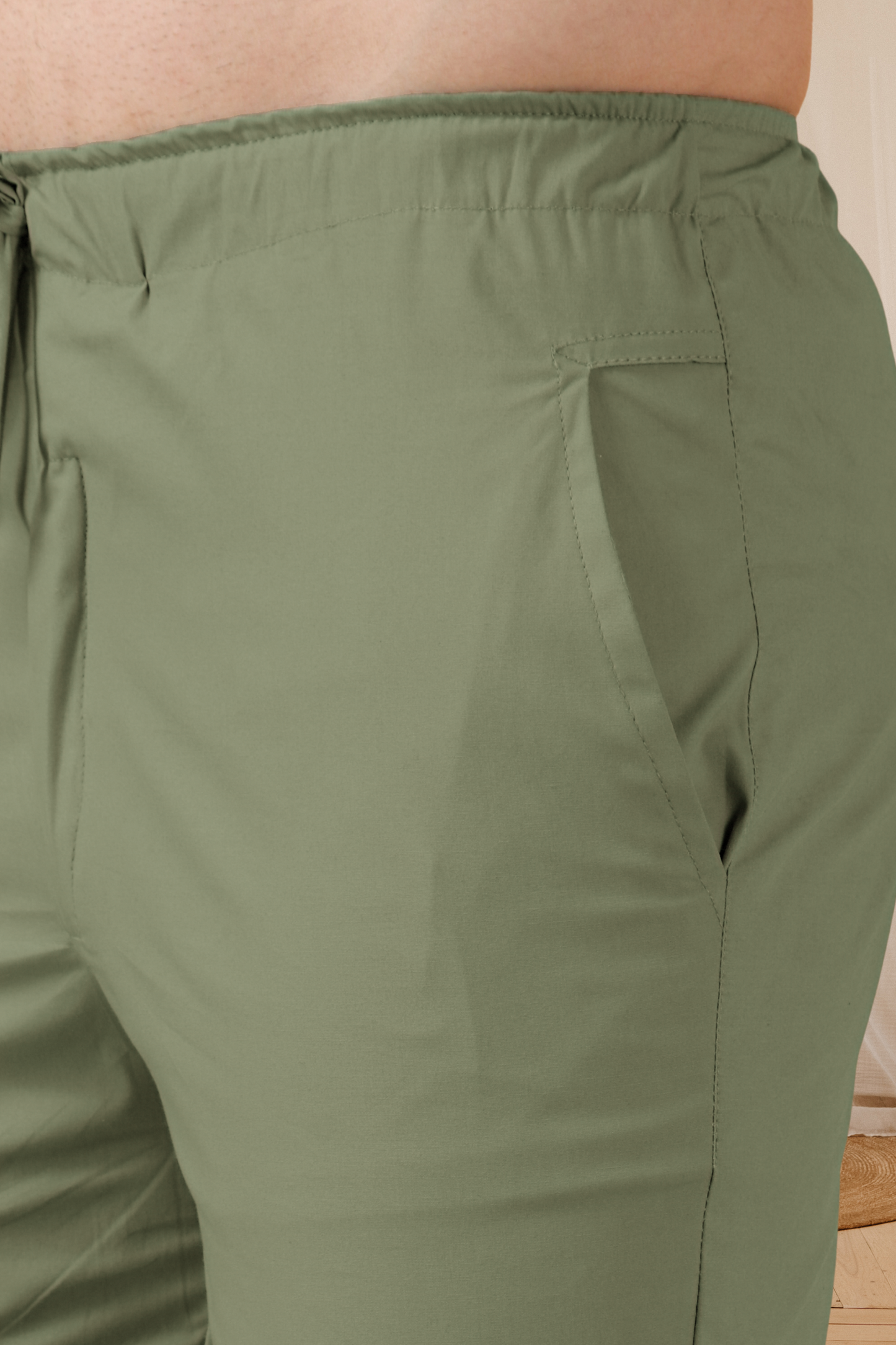 Olive Solid Cotton Cargo