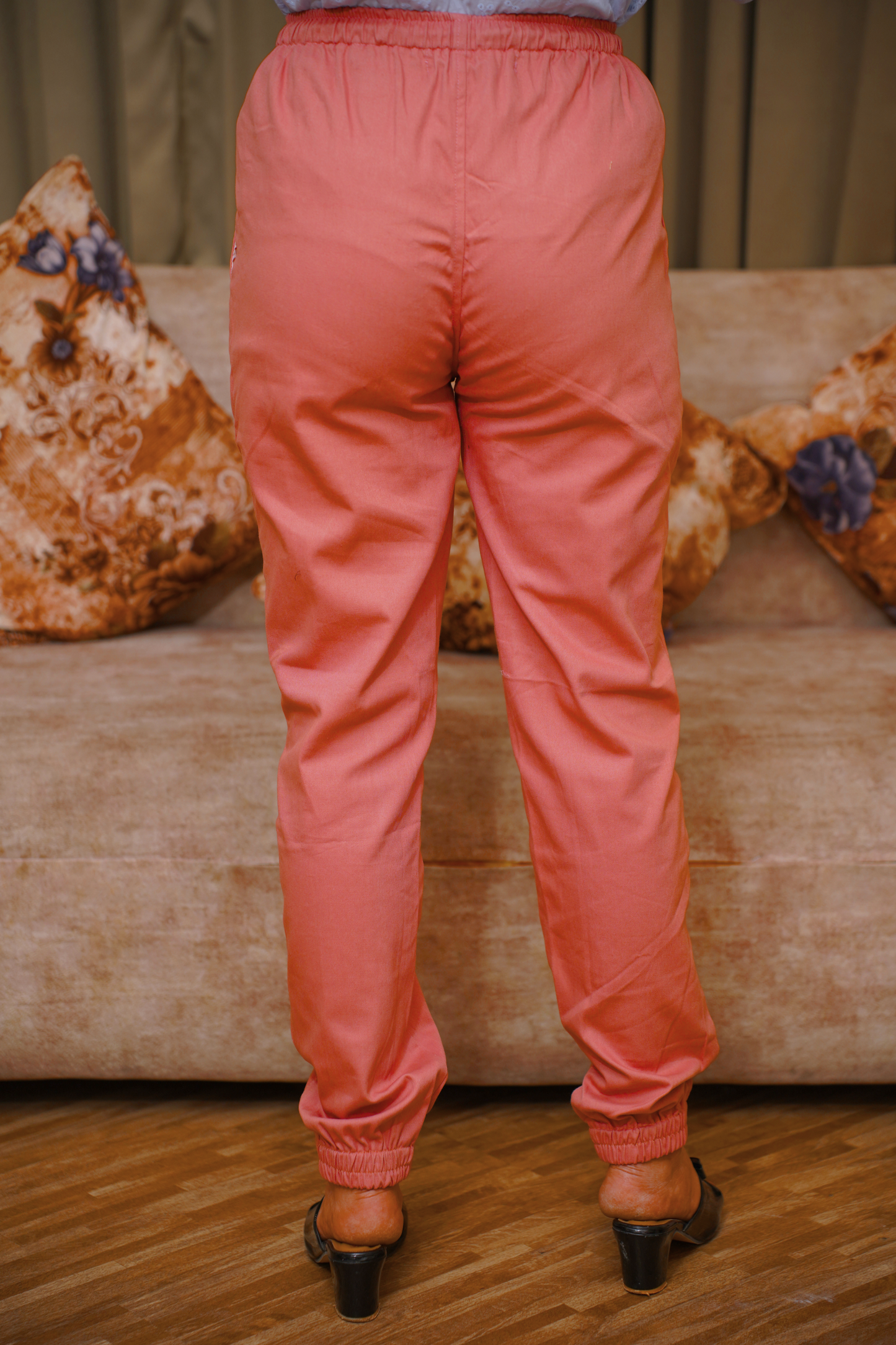 Rust Cotton Cargo Pants