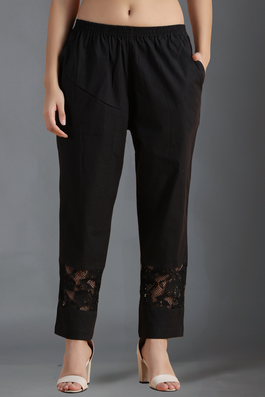 Buy Plus Size Light's Out Detailed Cotton Pants At Apella | Sizes XS to 10 XL | India | Free Delivery | Customized