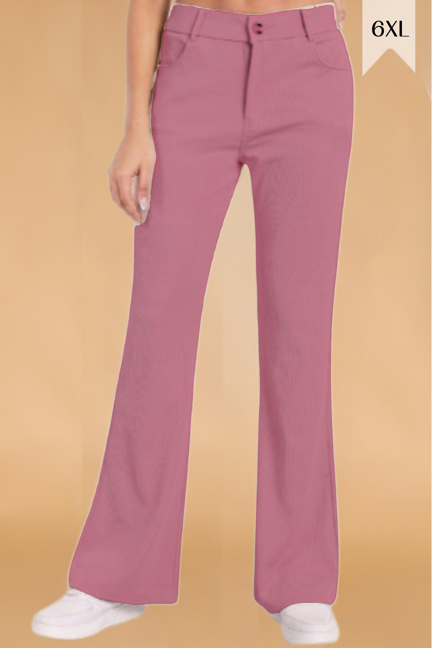 Buy Plus Size Pink Corduroy Bell Bottom At Apella | Sizes XS to 10 XL | India | Free Delivery | Customized