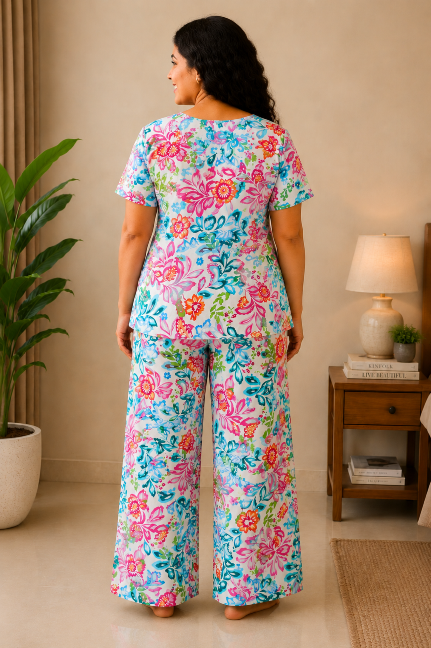 Painted Eden Rayon Night Suit