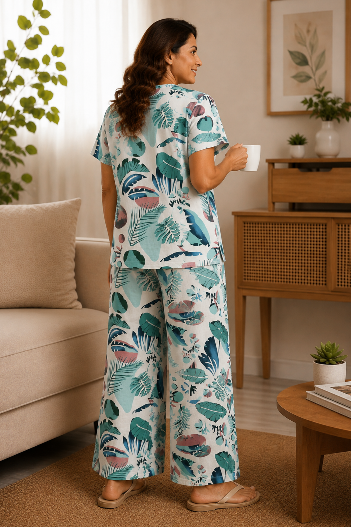 Palm Whisper Rayon Night Suit