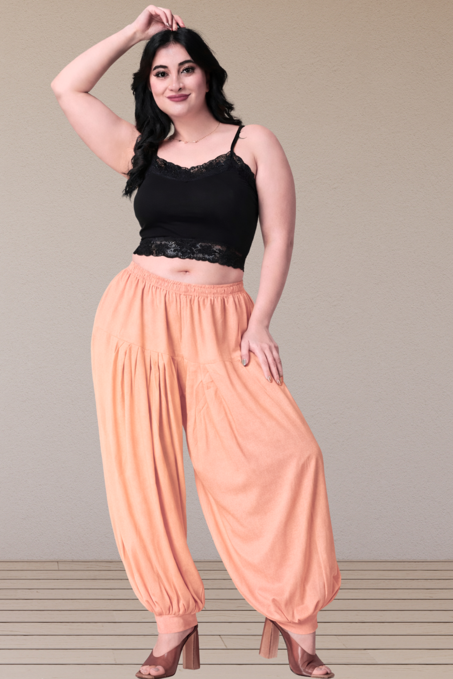 Peach Rayon Afghani Salwar