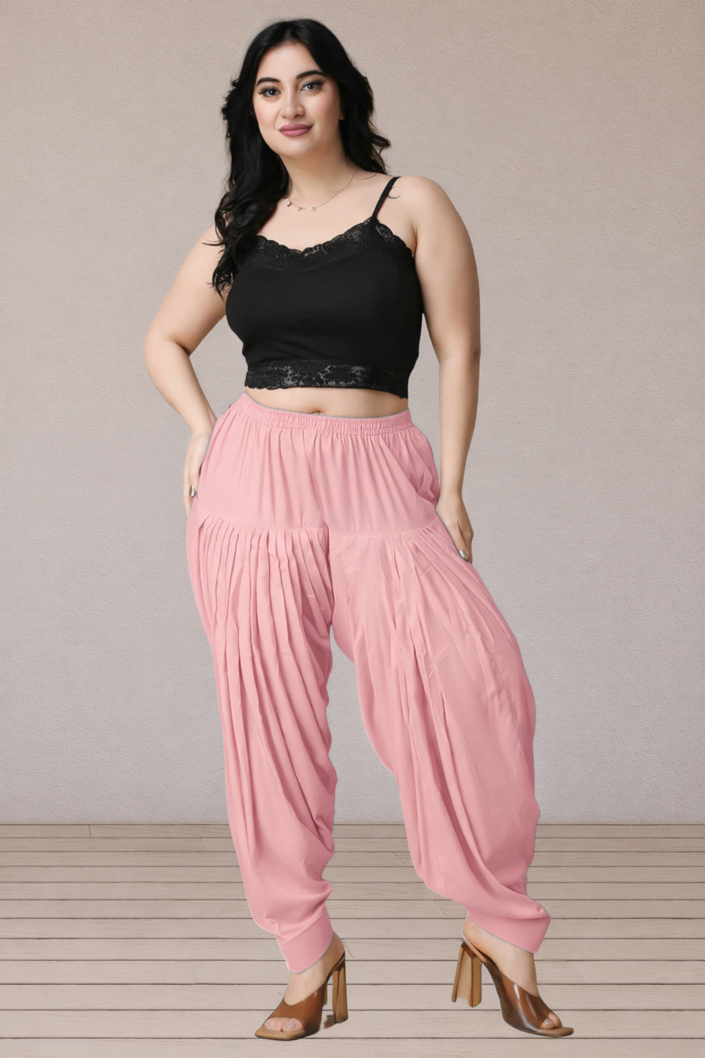 Peach Rayon Patiala Salwar