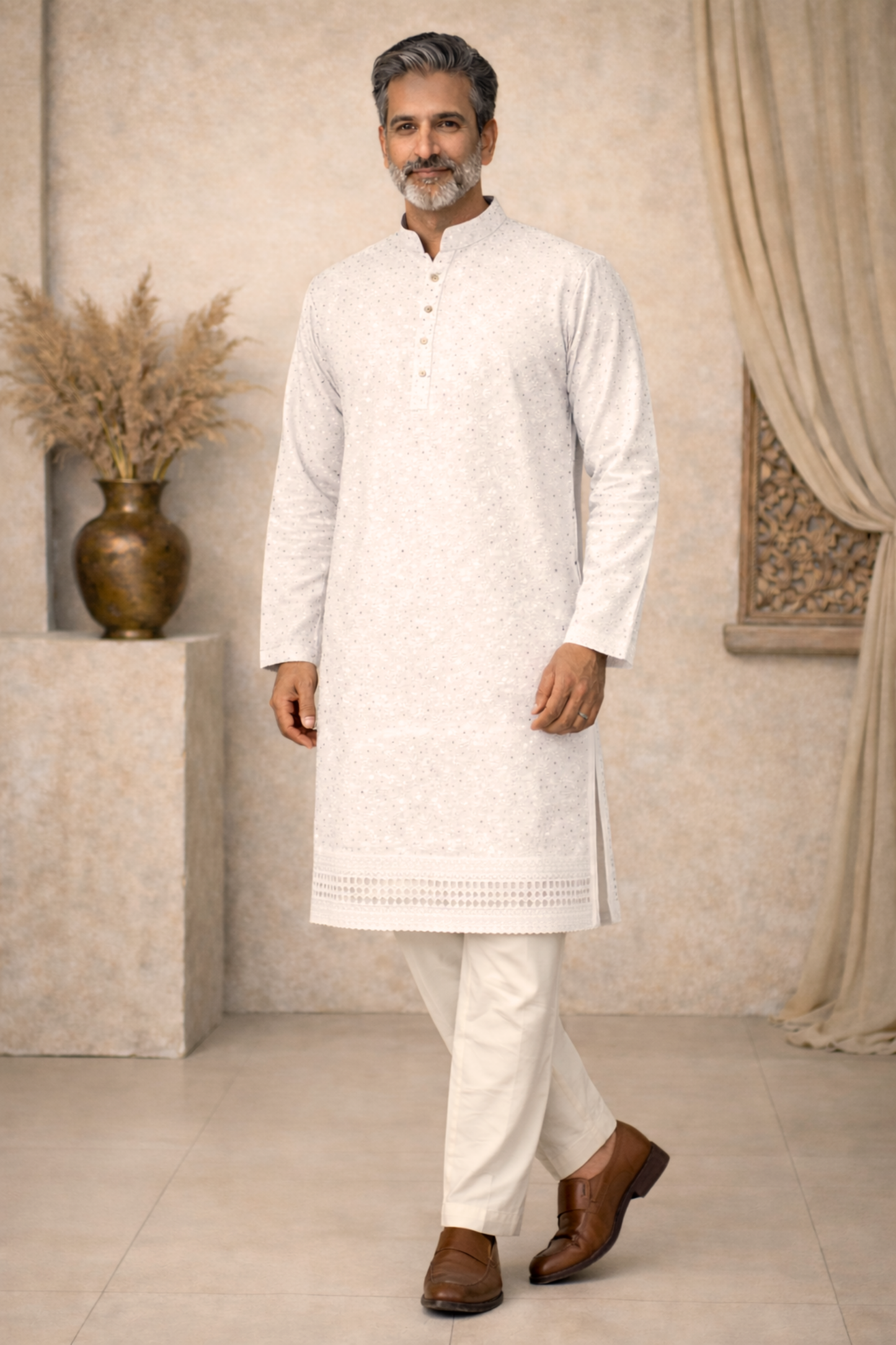 Pearl Radiance Sequined Kurta