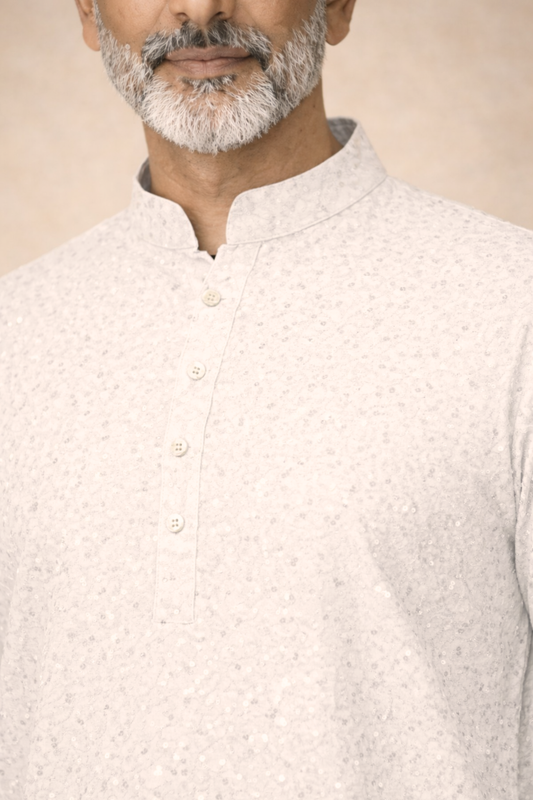 Pearl Radiance Sequined Kurta Pajama