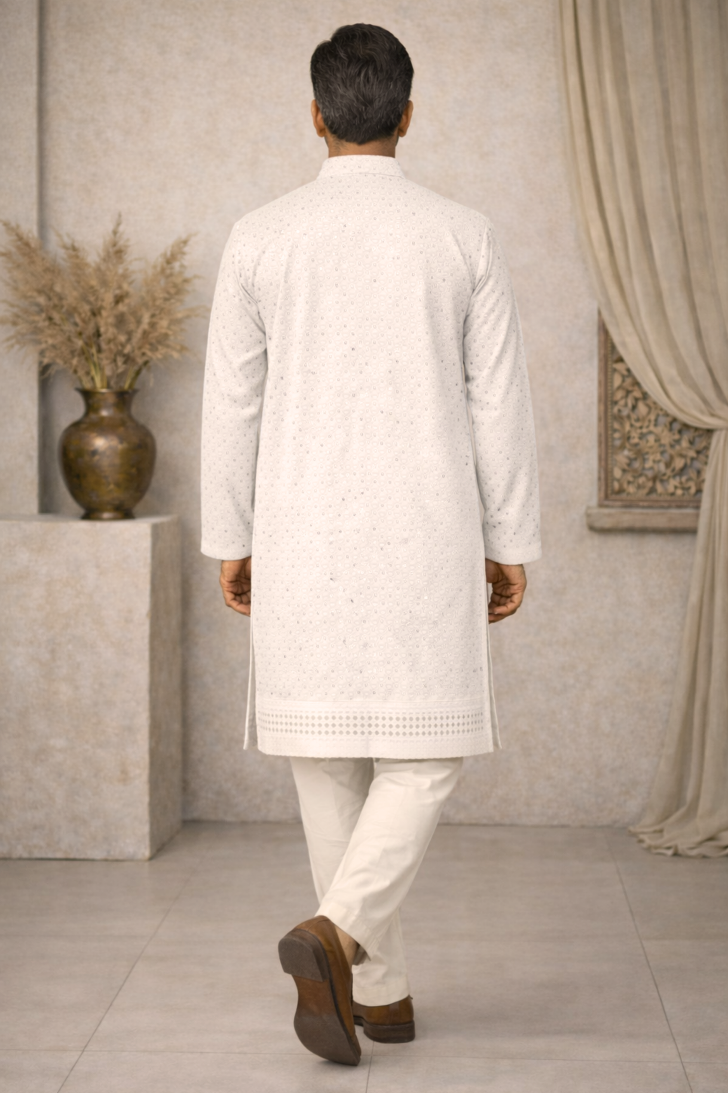 Pearl Radiance Sequined Kurta Pajama