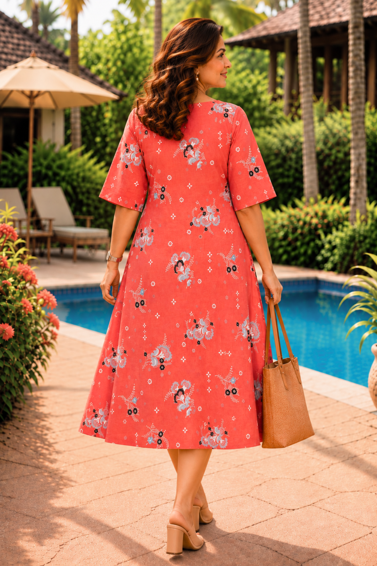 Petal Poetry Printed Dress With Pockets