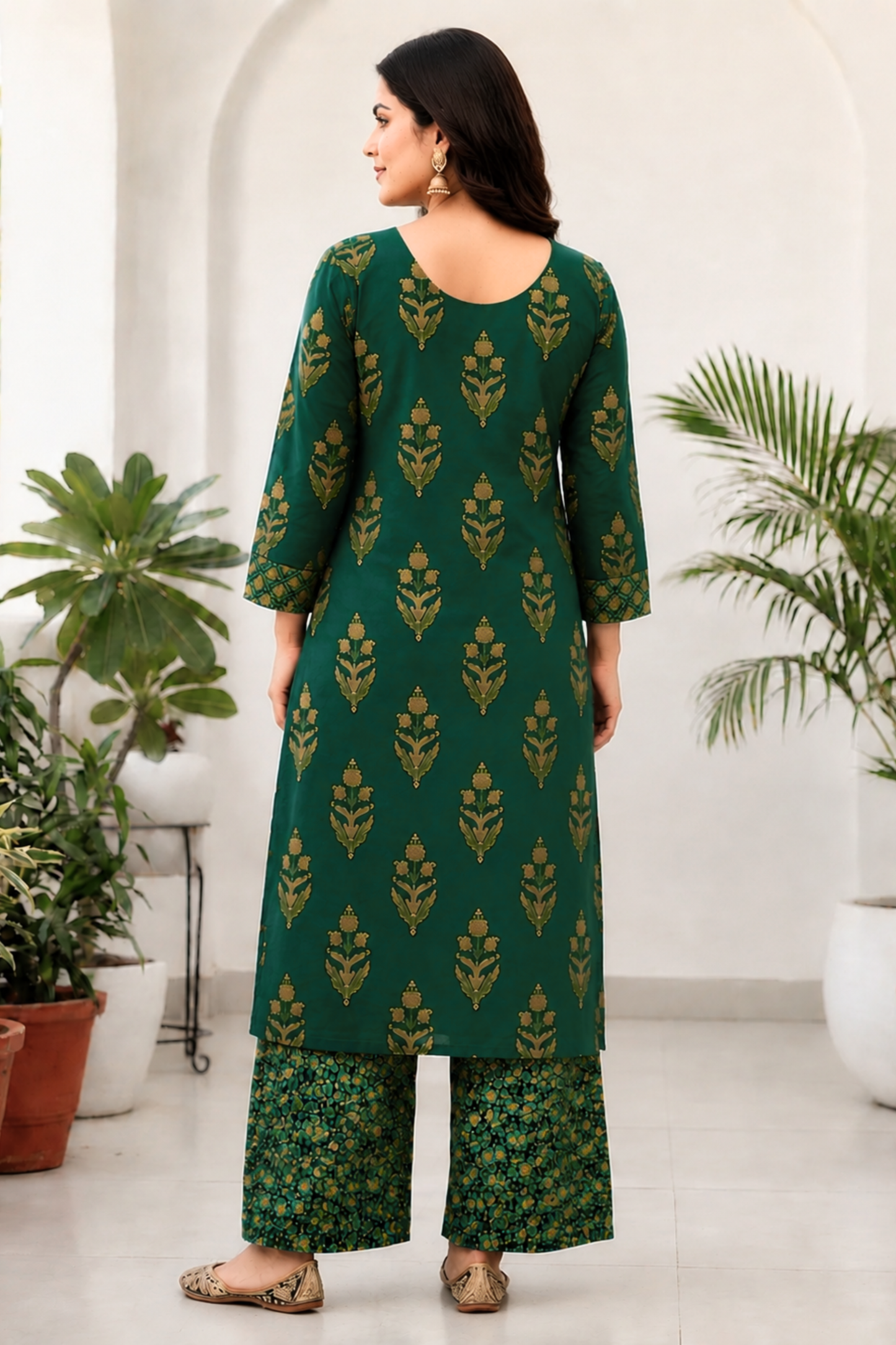 Forest Muse Block Printed Cotton Suit