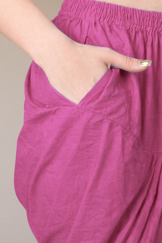 Fuchsia Pink Easy Fit Cotton Salwar