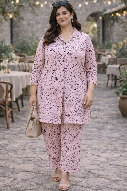 Pink Hearty Rayon Co-ord Set
