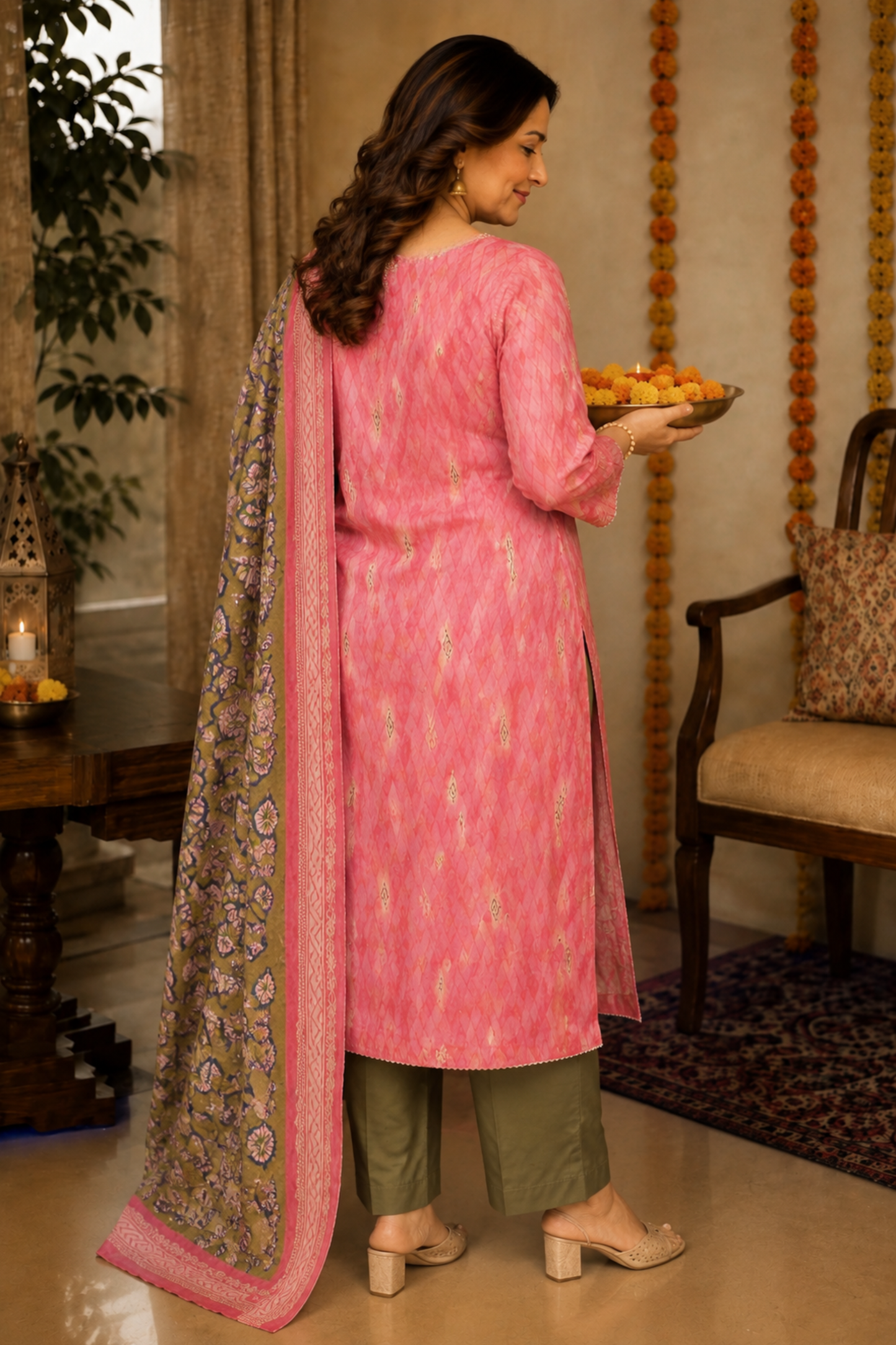 Pink Henna Muslin Suit Set