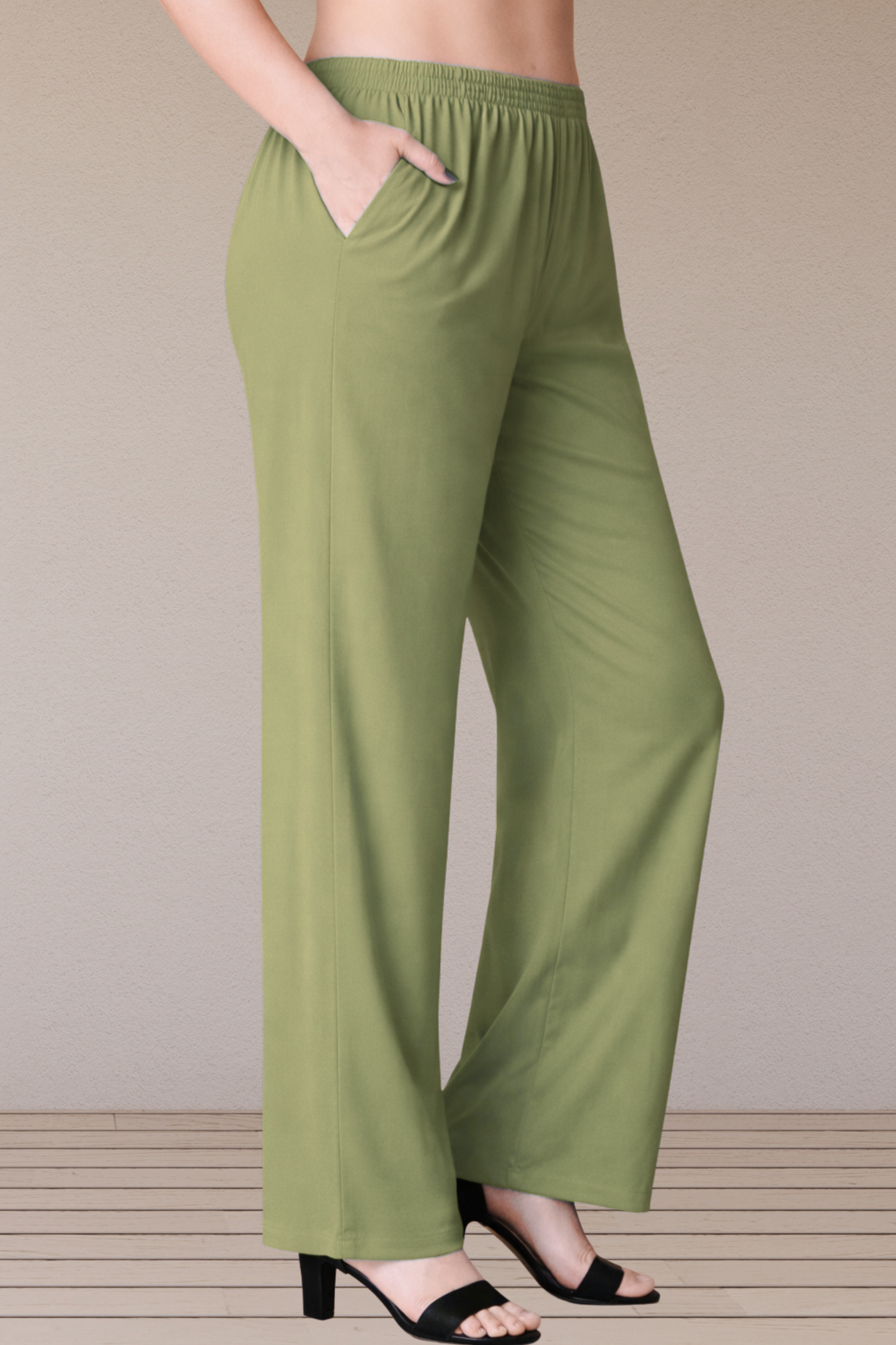 Pista Green Rayon Kurti Pant