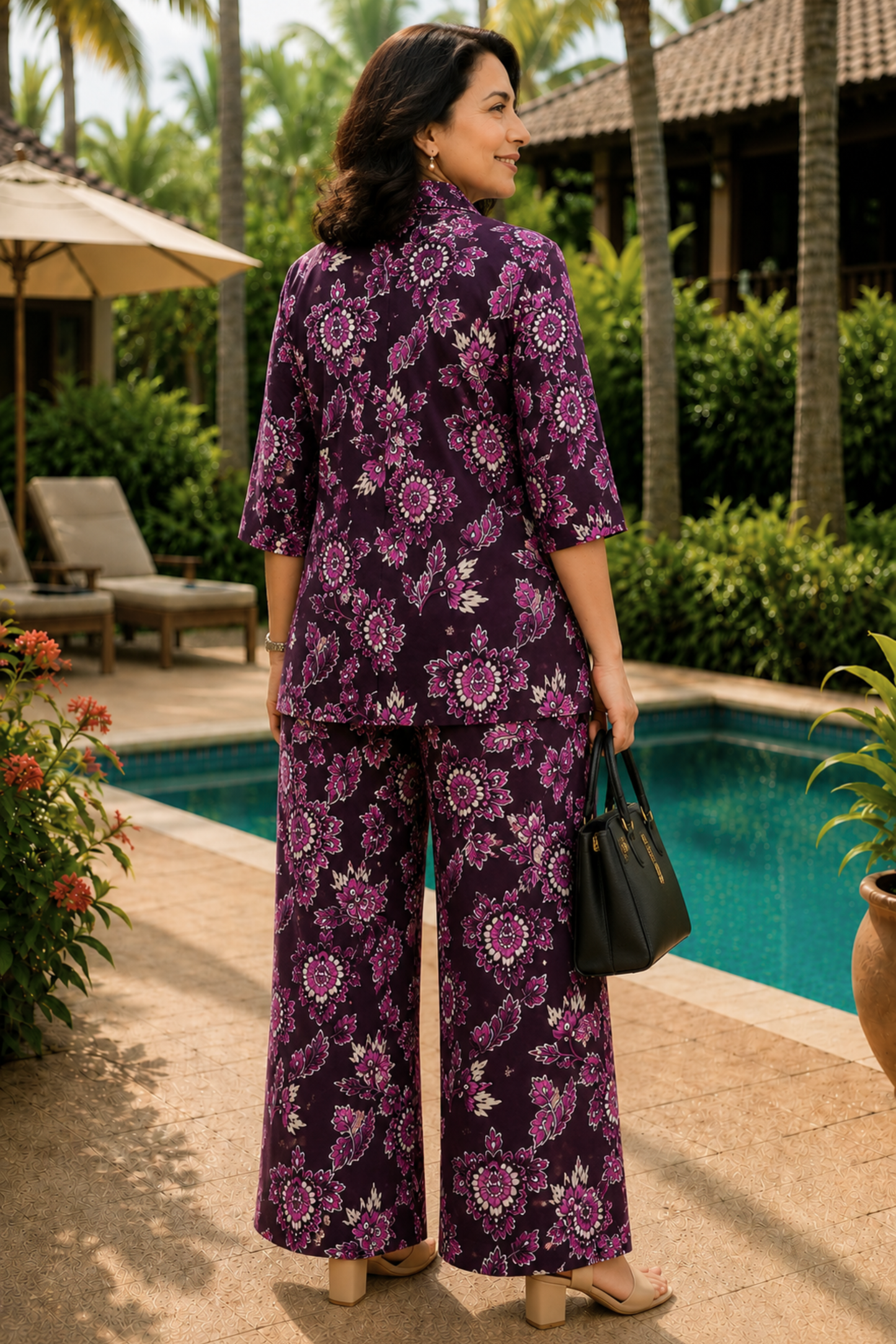 Plum Floral Printed Co-ord Set