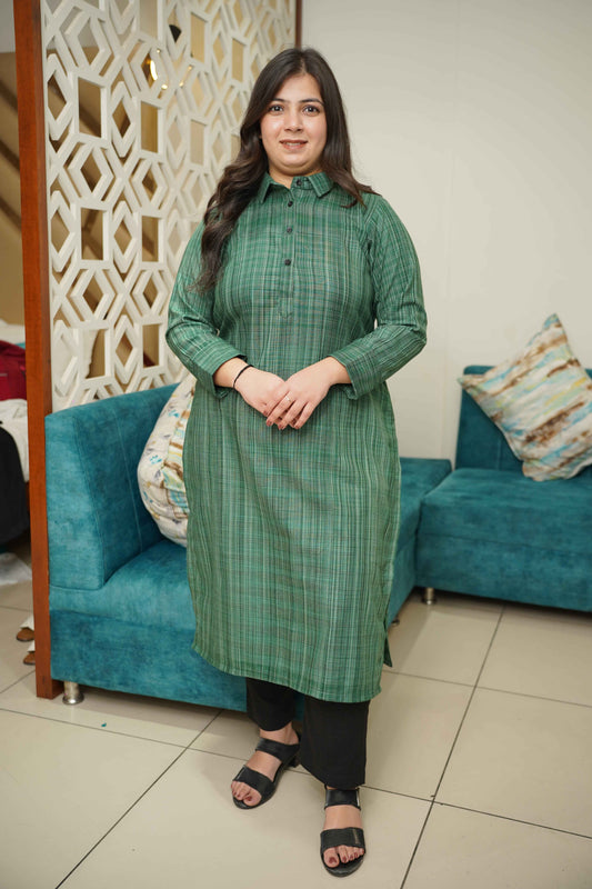 Emerald Green Woollen Kurta