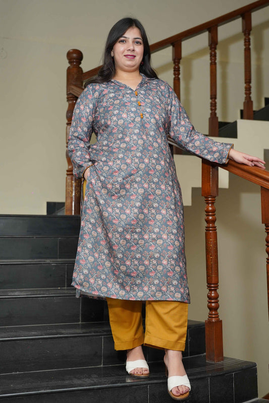 Grey Meadow Woollen Kurta Set