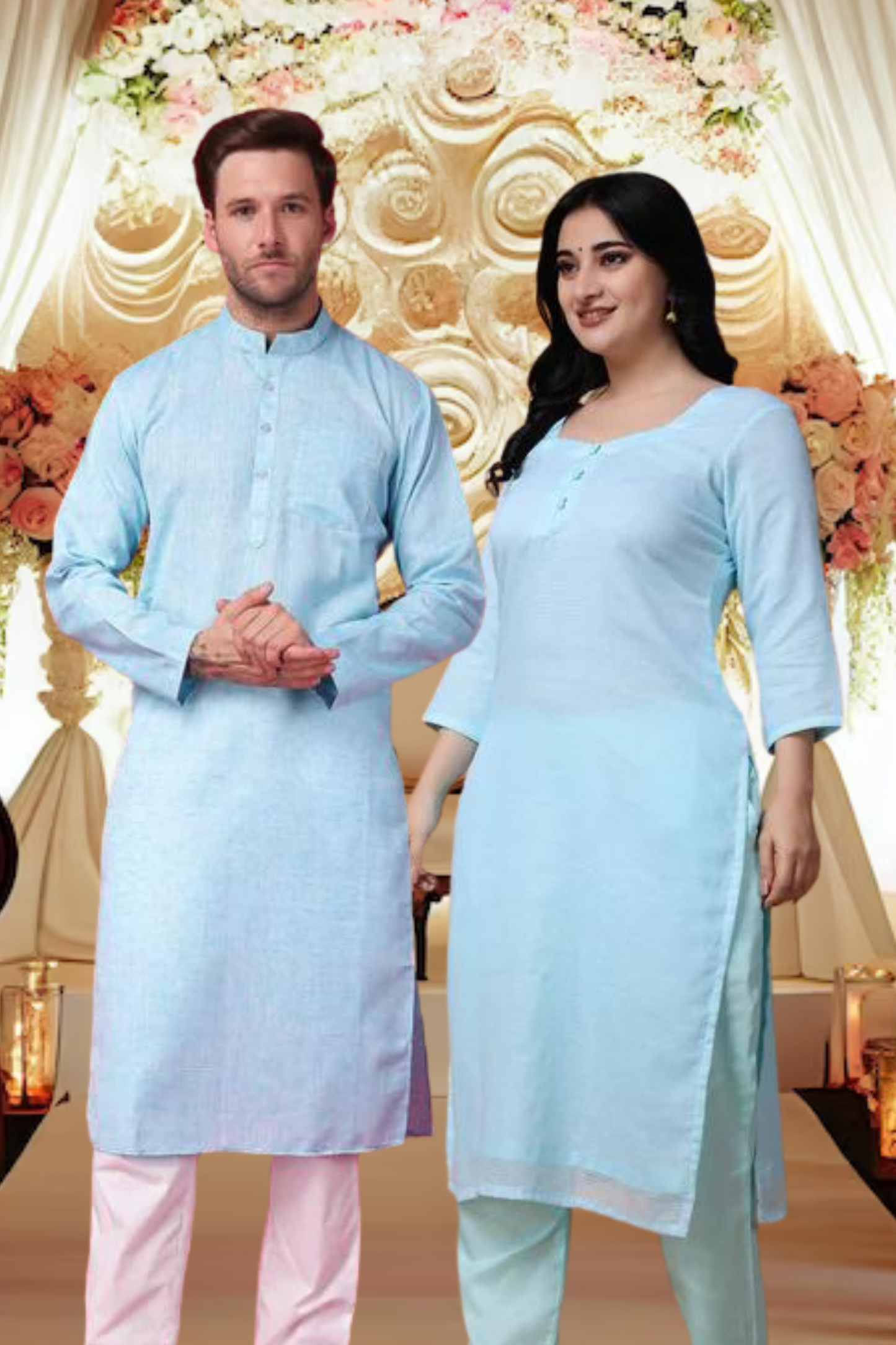 Serene Sky Twinning Couple Dress