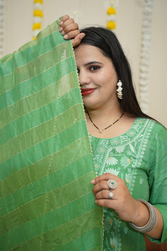 Mint Mirage Jacquard Linen Suit