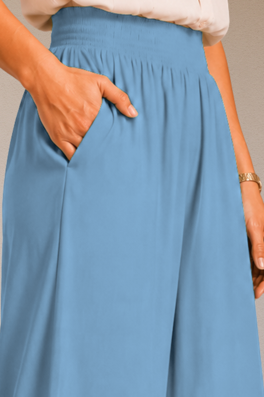 Powder Blue Flared Palazzo Pant