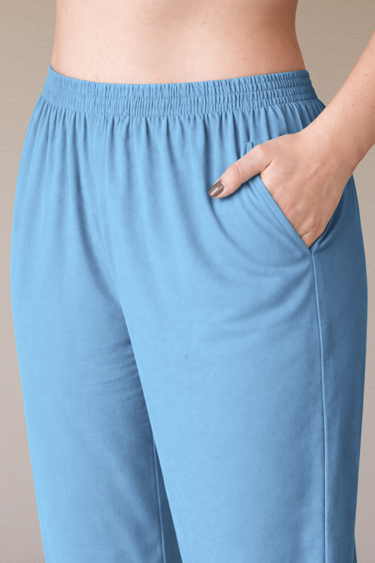 Powder Blue Rayon Kurti Pant