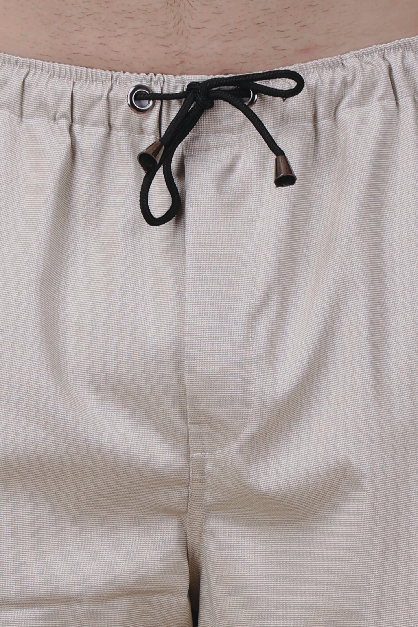 Solid Off White Stretchable Cargo