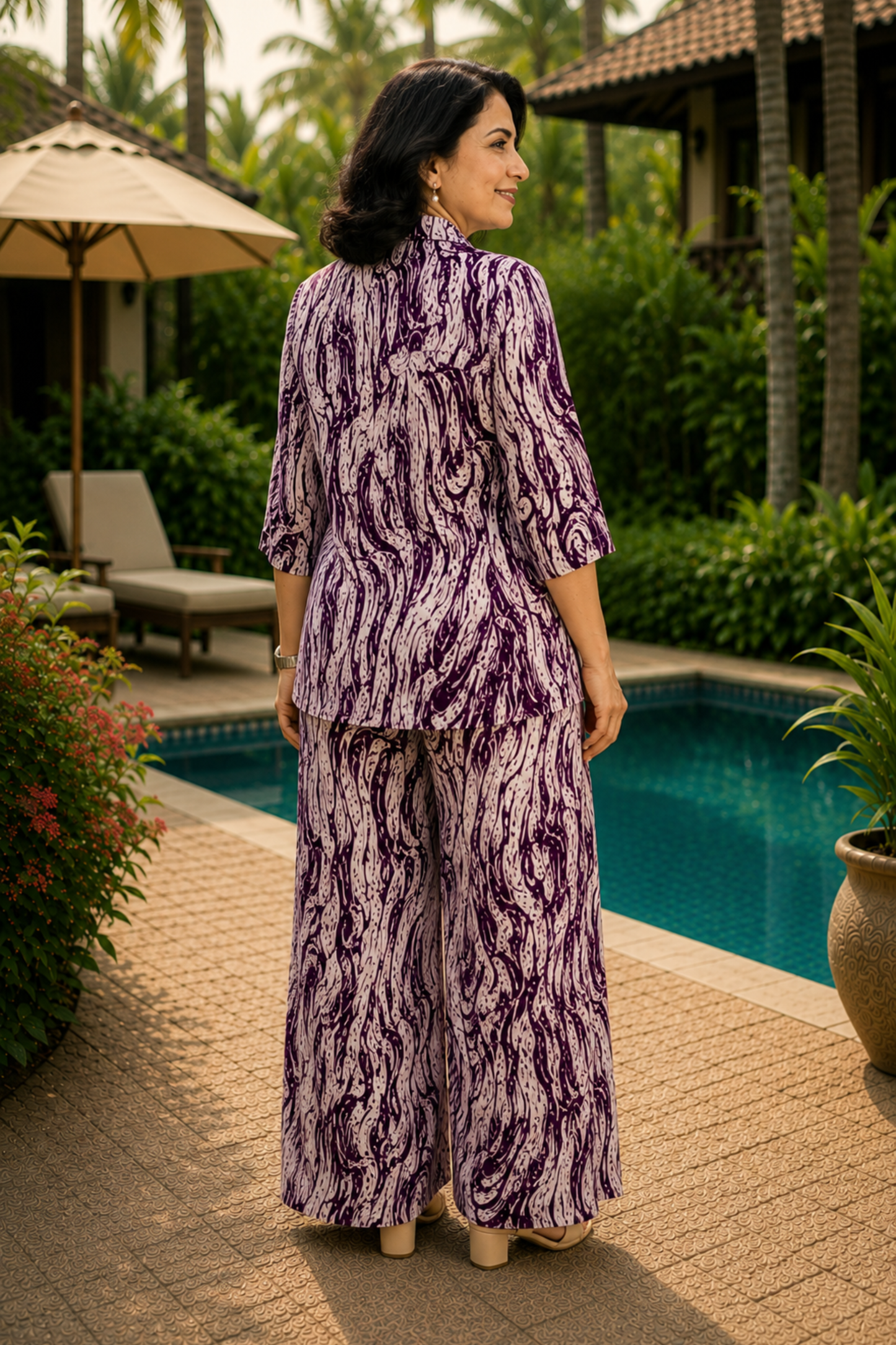 Purple Ripple Printed Co-ord Set