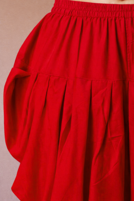 Red Belted Dhoti Salwar