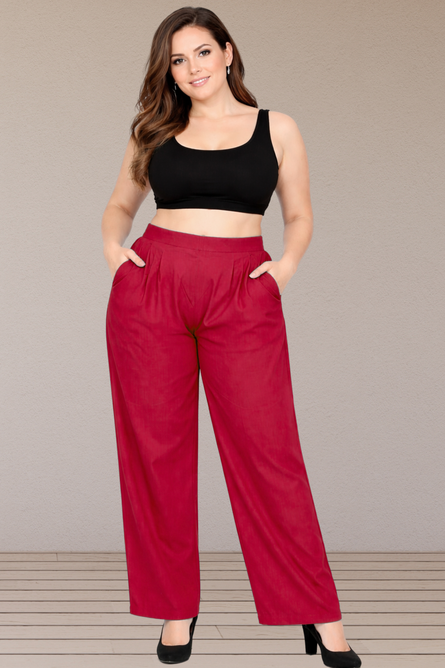 Red Belted Pant Palazzo