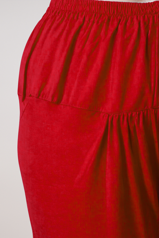 Red Cotton Churidar Pants