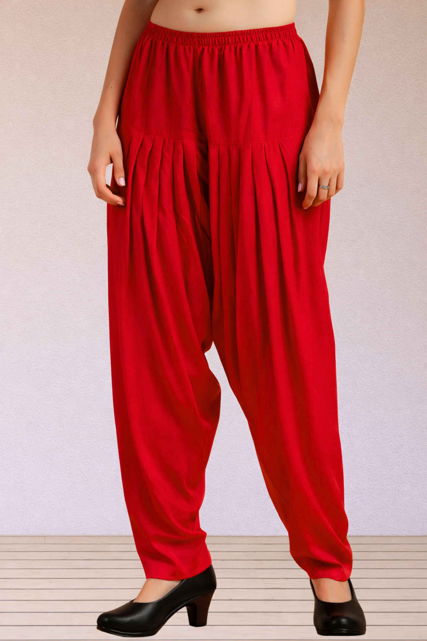 Red Easy Fit Rayon Salwar