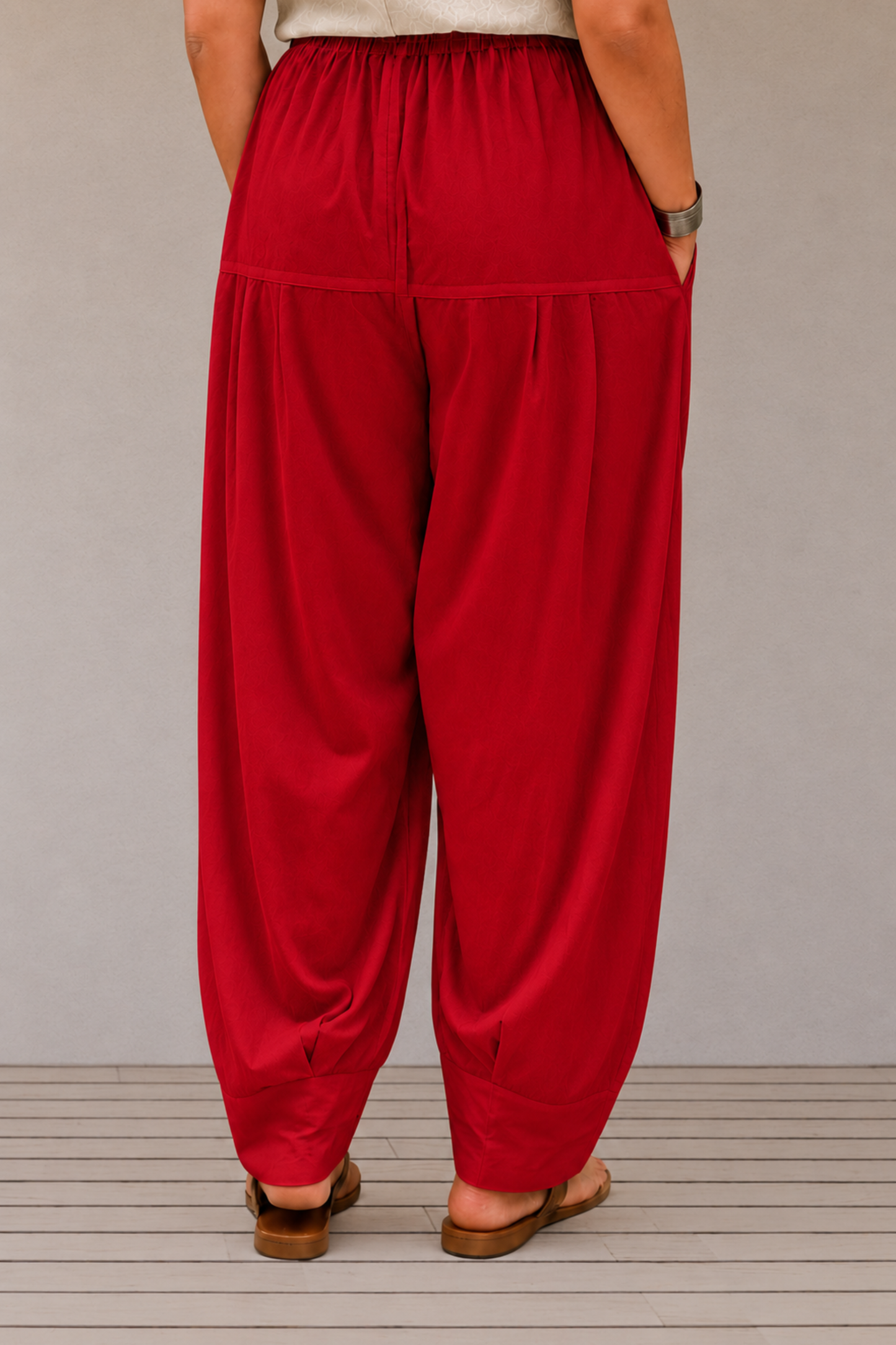 Red Rayon Farshi Salwar