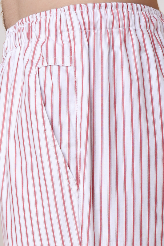 Red Striped Cotton Pajama Pants