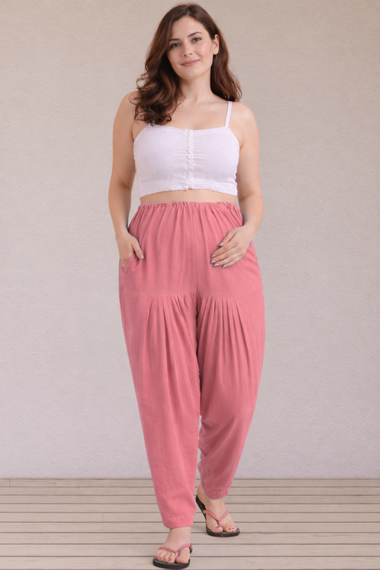 Rose Pink Easy Fit Cotton Maternity Salwar
