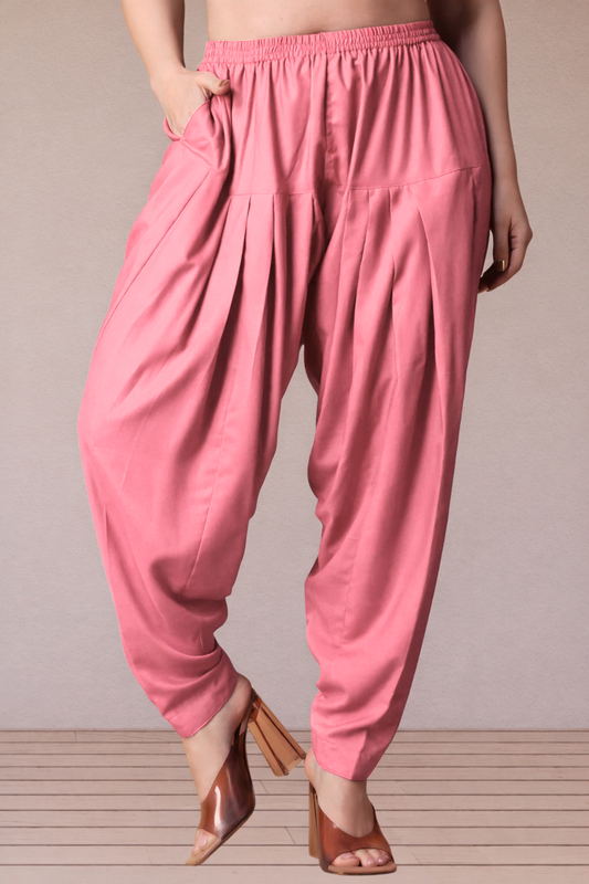 Pink Straight Rayon Salwar Pants