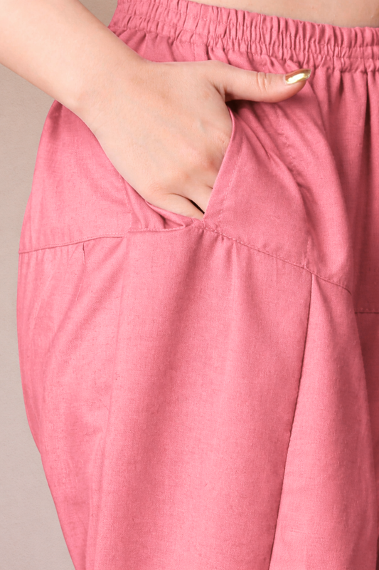 Pink Straight Rayon Salwar Pants