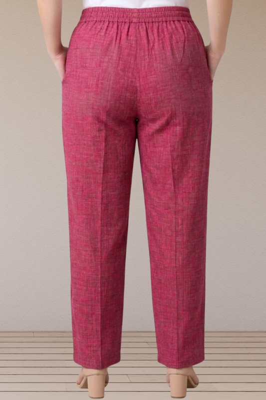 Rose Textured Cotton Pants