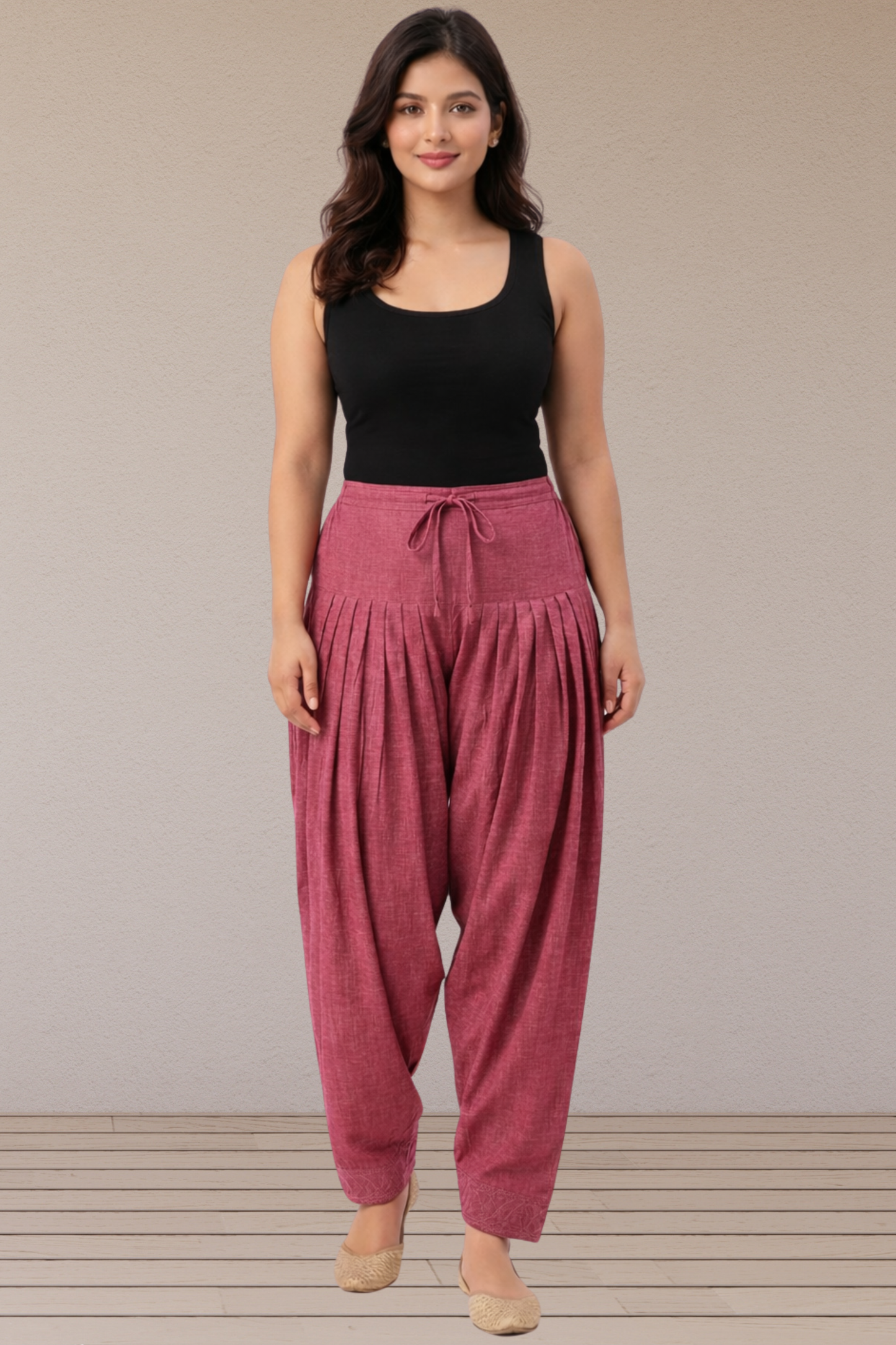 Rosewood Drape Pleated Salwar
