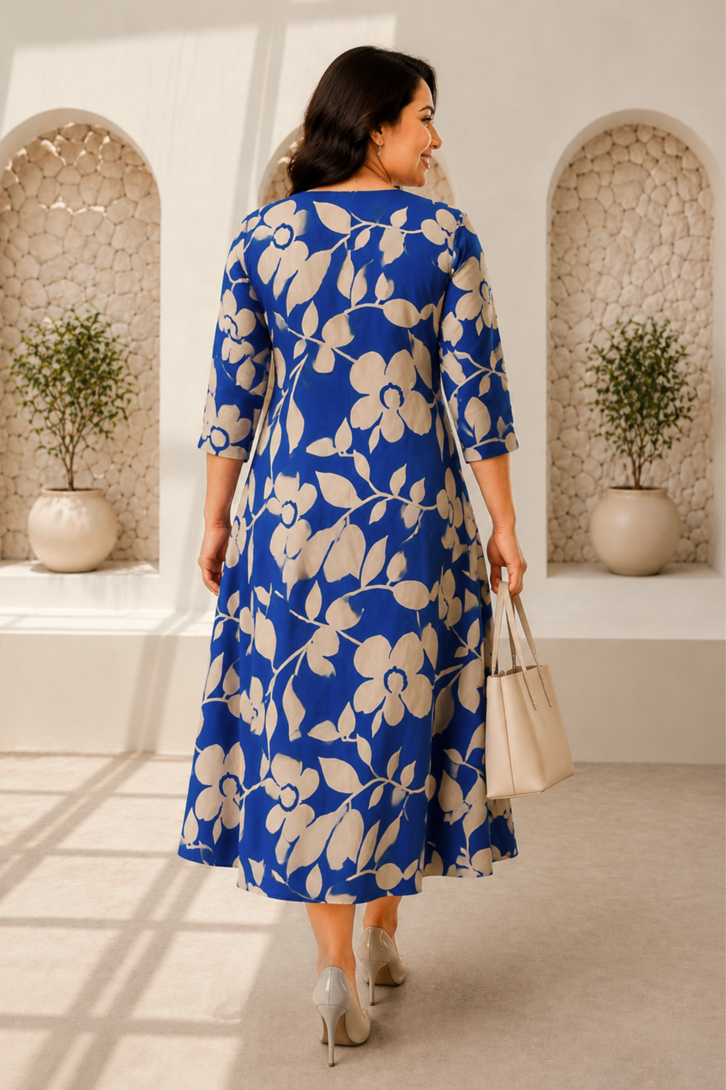 Royal Grace Floral Calf Dress