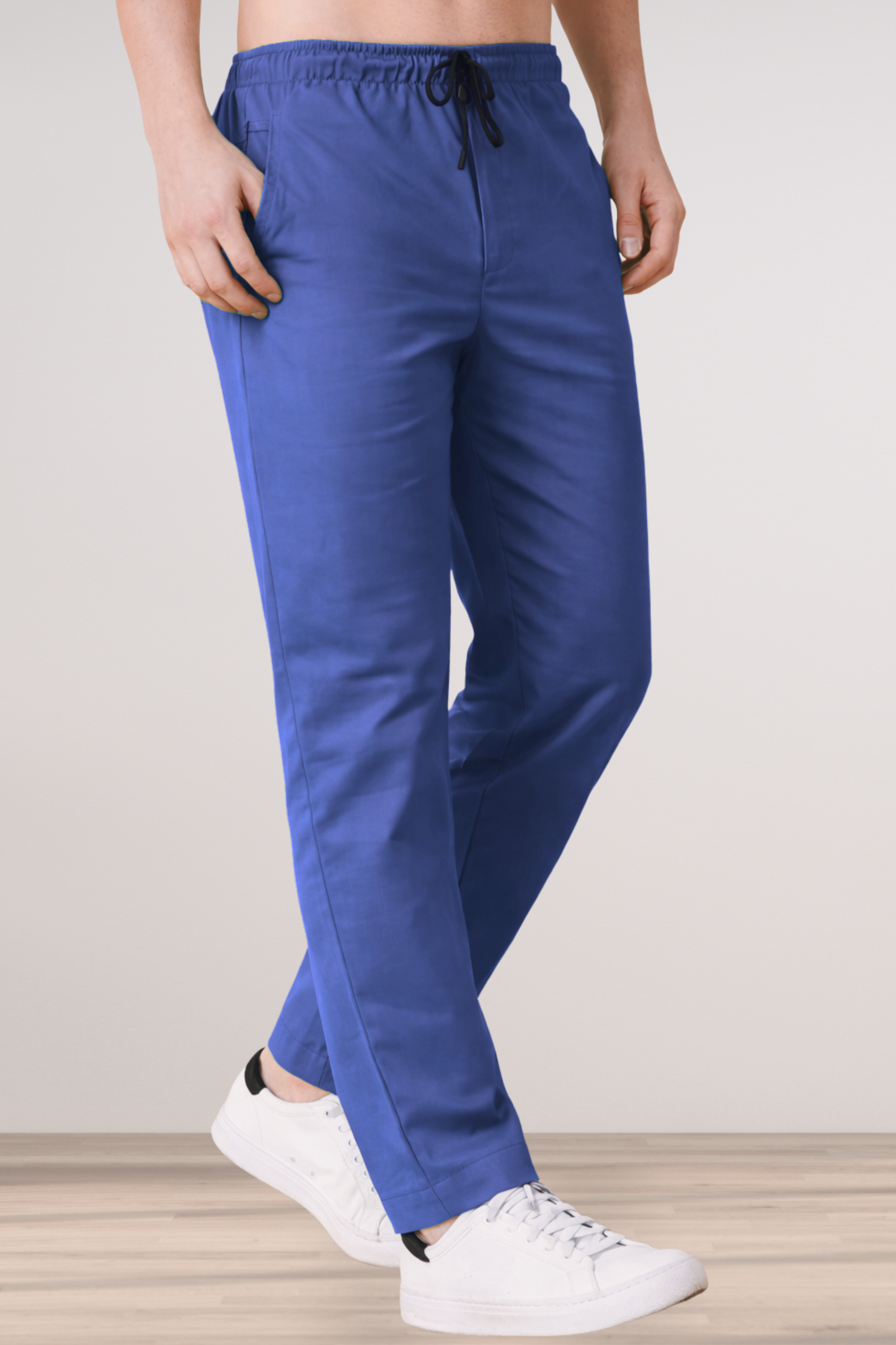 Royal Blue Cotton Cargo Pants - 2 Pocket