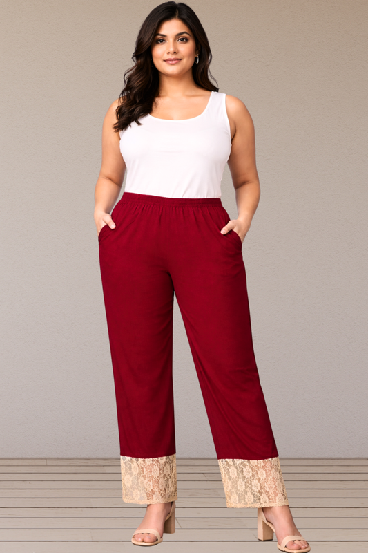 Ruby Lace Hem Pant Palazzo