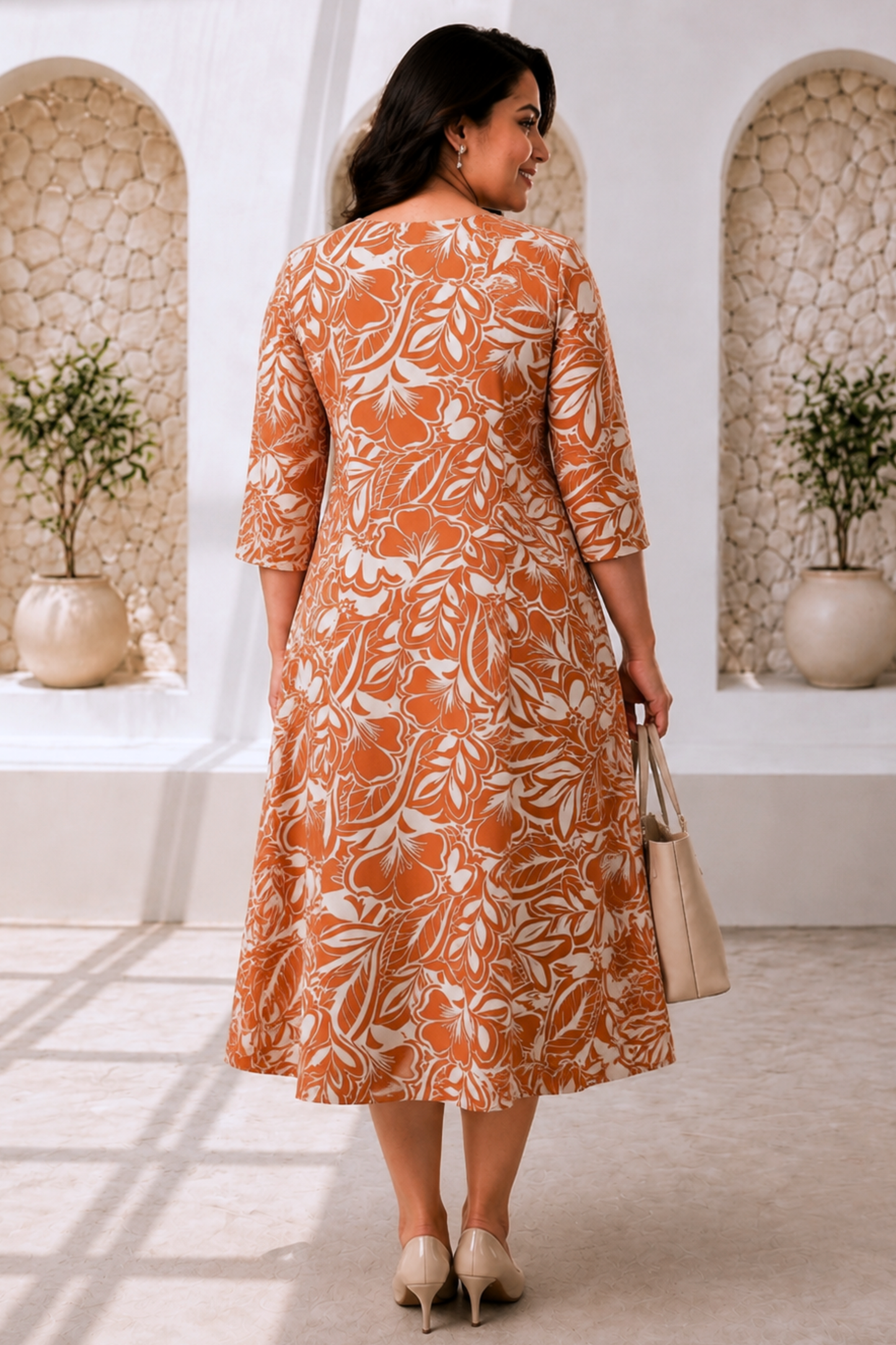 Rustic Bloom Floral Calf Dress
