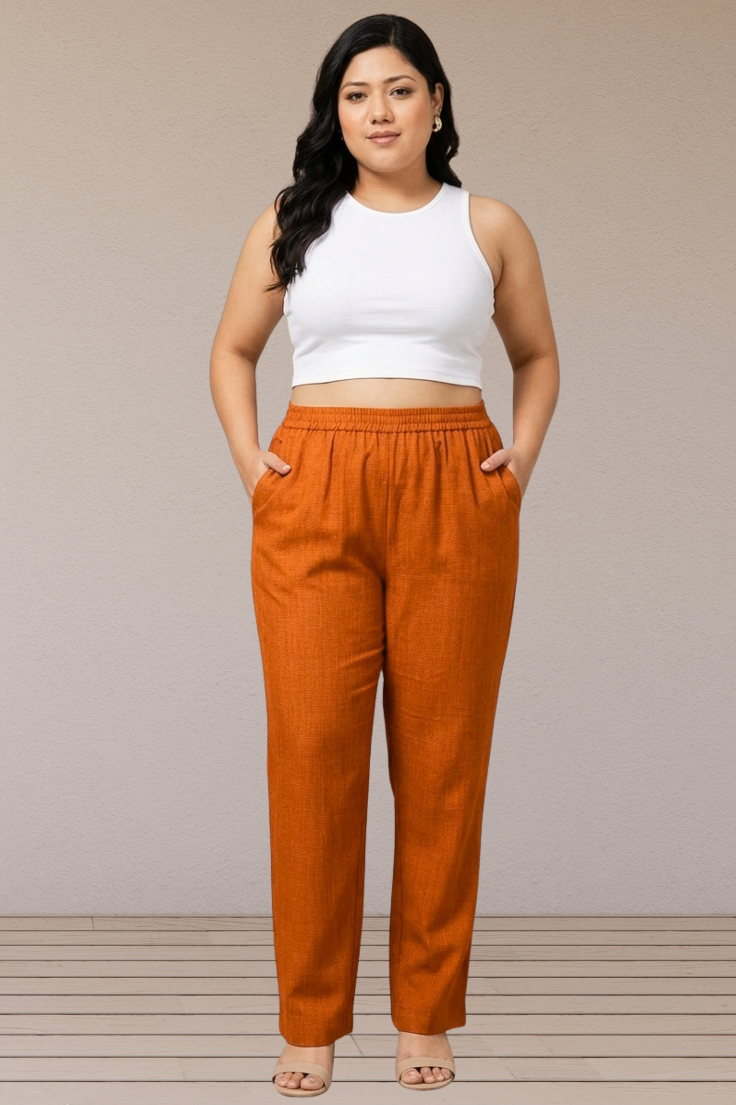 Rust Ease Rayon Pants