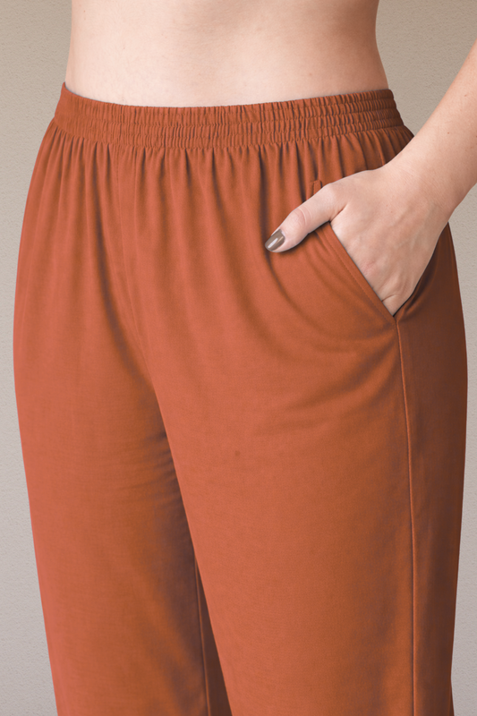 Rust Rayon Kurti Pant