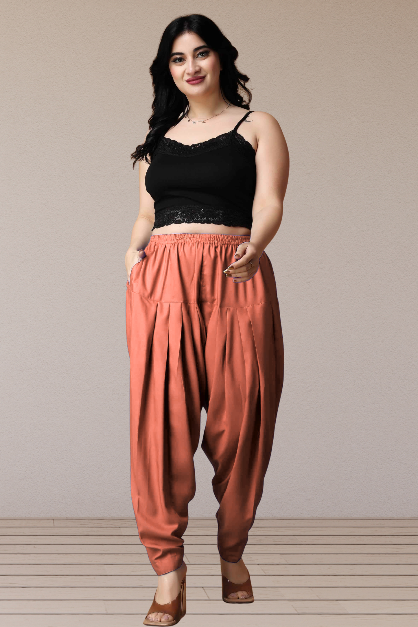 Brick Straight Rayon Salwar Pants