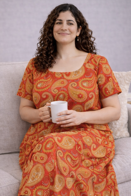 Rusted Amber Cotton Night Gown