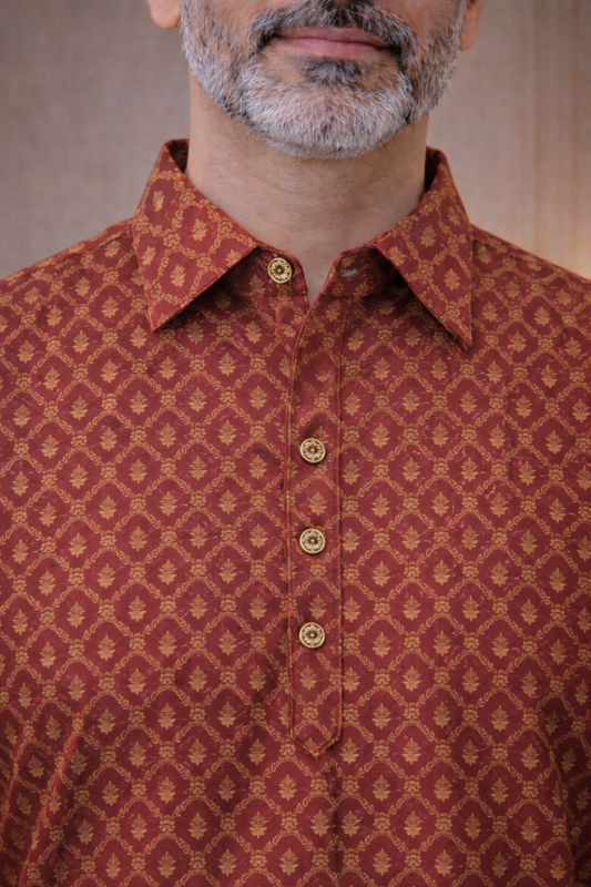 Rustic Charm Printed Kurta Pajama