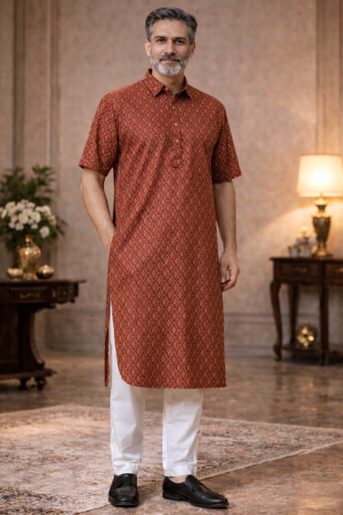 Rustic Charm Printed Kurta Pajama